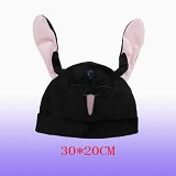 羽翼黑色摩可拿毛绒帽子