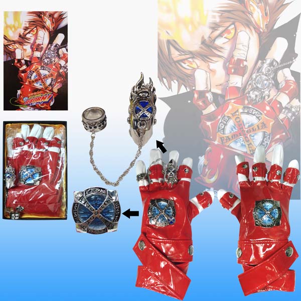 家庭教师沢田纲吉蓝宝石皮手套一双(红色)