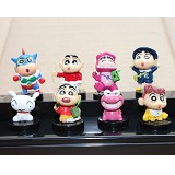 8款蜡笔小新公仔 手办 底座一套