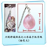 刀剑神域结衣之心水晶手机吊绳（粉色大)