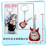 轻音红色吉他钥匙扣表