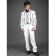 CV-069-C04-吸血鬼骑士-黑主学院夜间部男装校服-白色（男装5件套：白外套，白马甲，黑衬衫，白西裤，红领呔）