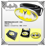 蝙蝠侠椭圆金属标志皮带（黄底）