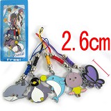 Free!男子游泳部彩色金属公仔手机绳(5款一套)