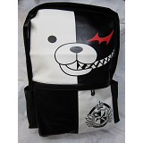 弹丸伦破黑白熊PU皮双肩包