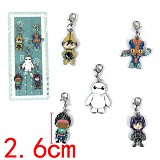 超能陆战队人物彩色金属公仔手链龙虾扣挂件(5款一套)