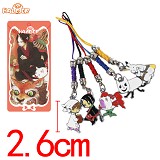 鬼灯的冷彻人物彩色金属公仔手机绳-小白(5款一套)PS291