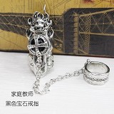 家庭教师黑色宝石戒指