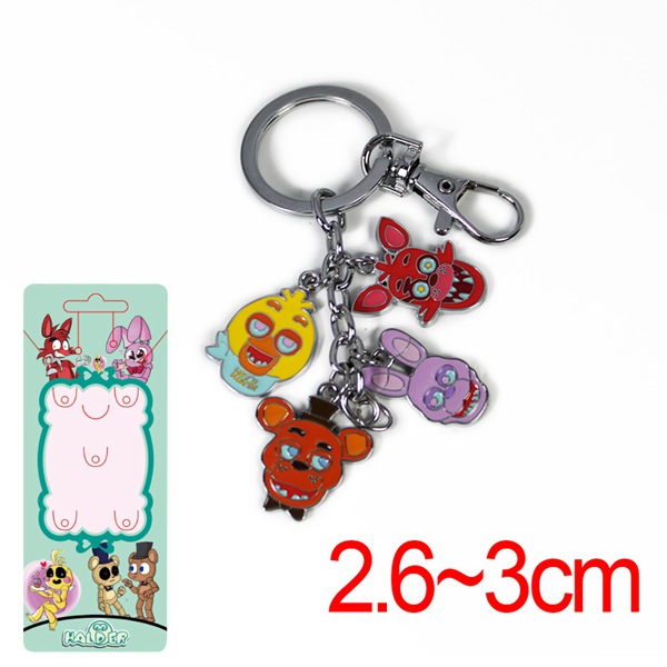 玩具熊的五夜后宫人物彩色合金属公仔4吊坠钥