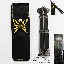 盗墓笔记系列黑色花纹折叠刀 刀套二合一套装