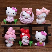 6款hello kitty 公仔手办