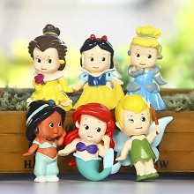 6款Q版迪士尼Tinker Bell 公主公仔手办
