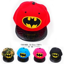 儿童款嘻哈帽平沿 亲子棒球帽子蝙蝠侠帽（红色）