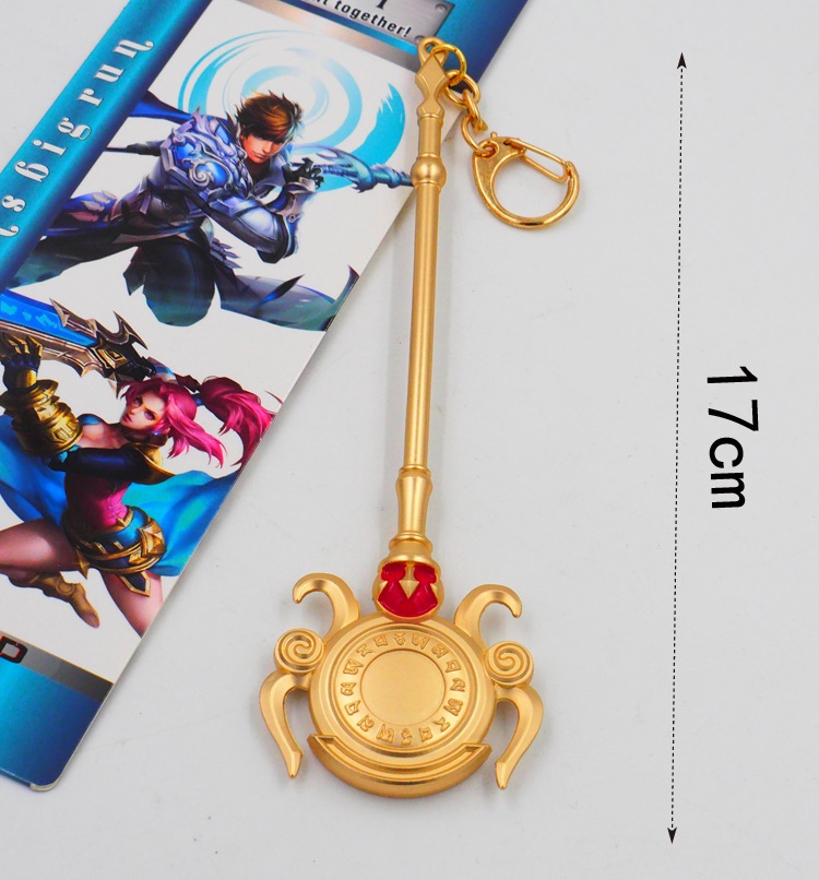 王者荣耀姜子牙金属模型刀扣金色17CM_王者