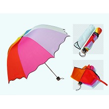 可爱荷叶边拱形彩虹伞 防紫外线晴雨伞遮阳伞太阳伞