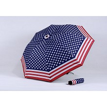 女士五角星条纹旗创意小黑伞黑胶太阳伞 雨伞