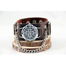 刺客信条十字标志B款手表 棕色表带