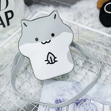 日系软妹卡通可爱动物玩味表情小仓鼠斜挎包个性小包 灰色
