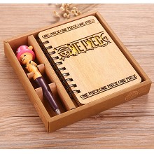 海贼王乔巴复古木质薄日记本笔记本精致礼盒套装