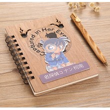 柯南 复古木质薄日记本笔记本精致礼盒套装