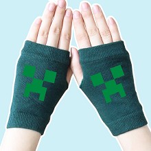 我的世界绿色方块针织手套 墨绿色