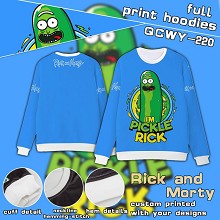 QCWY220-瑞克和莫蒂动漫全彩加绒卫衣
