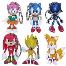 一代6款索尼克 sonic 音速小子 超音鼠钥匙扣