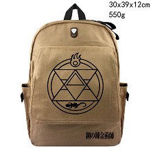 钢之炼金术师 加厚帆布双肩背包