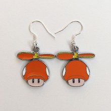 超级玛丽奥合金925素银耳钩卡通耳环动漫耳饰一对