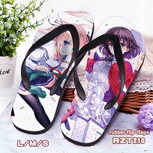 RZT210-路人女主的养成方法动漫软胶布面人字拖鞋