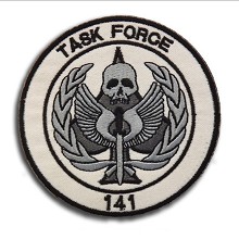 使命召唤8 TASK FORCE 141 刺绣魔术贴臂章贴章 白