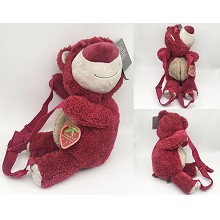 38CM迪士尼玩具总动员草莓熊HugginBear双肩背包书包毛绒玩具公仔卡通娃娃