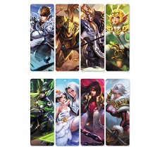 王者荣耀 8个一版装PVC半透明书签（5套起批）