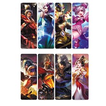 王者荣耀 8个一版装PVC半透明书签（5套起批）