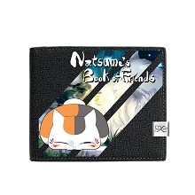 夏目友人帐 黑色短款盒装真皮底二折钱包 A款