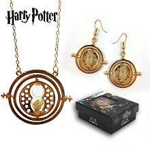 哈利波特光时间转换器沙漏项链+耳环