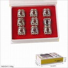 哈利波特 H字母 镂空戒指（9款一套）