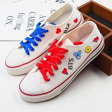 防弹少年团学生鞋帆布鞋AA款