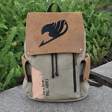 妖精的尾巴 水洗帆布+优质PU双肩包背包