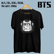 BTS 防弹衣 黑色纯棉短袖T恤