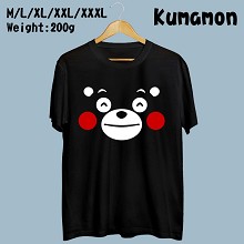 熊本熊-咧嘴 黑色纯棉短袖T恤