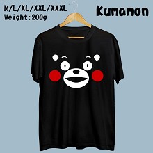 熊本熊-开口 黑色纯棉短袖T恤