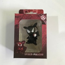 宠物小精灵 皮卡丘COS 黑蛛蛛侠 手办公仔钥匙扣 挂件