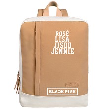 Black Pink组合韩版可爱学生女包双肩包休闲书包 卡其色
