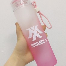 monsta X玻璃杯专辑演唱会周边同款水杯 粉色