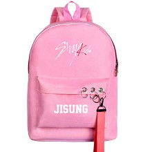stray kids JISUNG 韩版休闲双肩包背包书包 粉色