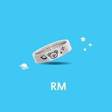 BTS 防弹少年团Q版RM 钛钢戒指 指环 银色18mm