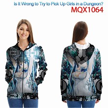 在地下城邂逅是否搞错了什么 拉链贴袋卫衣 MQX1064
