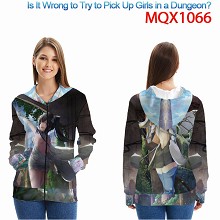 在地下城邂逅是否搞错了什么 拉链贴袋卫衣 MQX1066