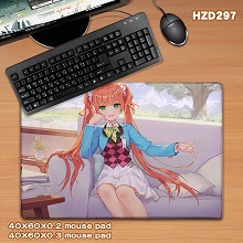 HZD297-少女咖啡枪2双生视界 游戏40X60橡胶课桌垫 鼠标垫